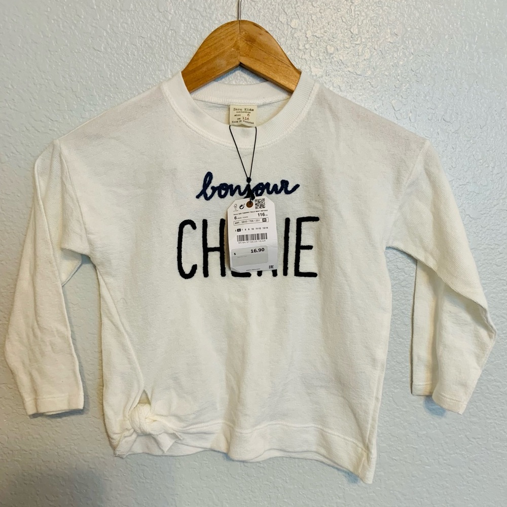 NWT Zara Girls size 6 Bonjour Cherie